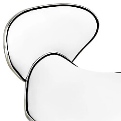 Helloshop26 Chaise fauteuil siège de bureau informatique étude similicuir blanc 02_0023986 pas cher