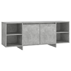 vidaXL Meuble TV Gris béton 130x35x50 cm Bois d'ingénierie