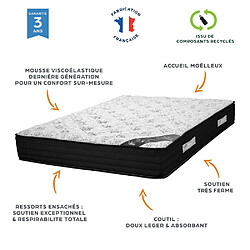 Ebac Matelas + sommier tapissier 160x200 Ressorts - Black mattress - Soutien très ferme