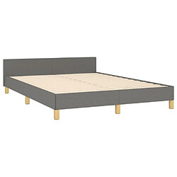 Maison Chic Lit adulte - Cadre Structure de lit avec tête de lit Contemporain Gris foncé 140x200 cm Tissu -MN10838 pas cher