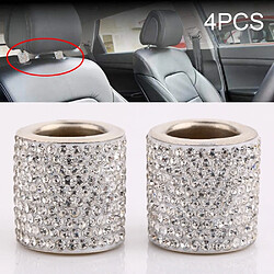 Wewoo 4 pcs oreiller tête de cristal de voiture modifié décoration blanc