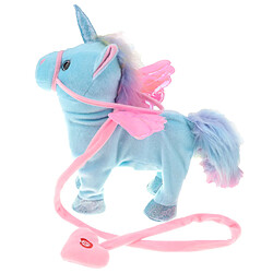 peluche peluche animal licorne musical cheval jouet marche électrique cheval bleu