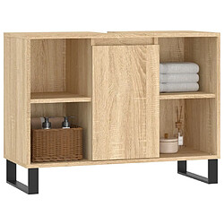 Avis Maison Chic Armoire salle de bain,Meuble de rangement de salle de bain,Meuble haut chêne sonoma 80x33x60cm bois d'ingénierie -GKD896700