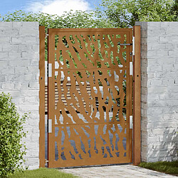 vidaXL Porte de jardin acier résistant aux intempéries design tracés