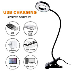 Universal Clip-on LED Light Light USB USB Agneau de bureau de table rechargeable avec pince flexible