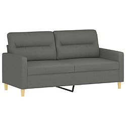 Maison Chic Canapé à 2 places,Sofa de Salon,Canapé droit Gris foncé 140 cm Tissu -GKD517841