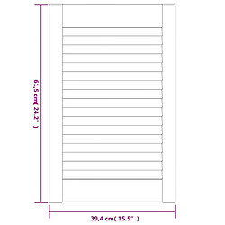 vidaXL Portes d'armoire à persiennes 4pcs blanc 61,5x39,4cm pin massif pas cher