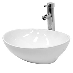 Ecd Germany Lavabo en céramique blanc 410 x 330 x 140 mm