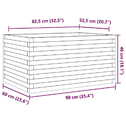 vidaXL Jardinière 90x60x46 cm bois massif de douglas pas cher