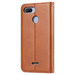 Avis Wewoo Housse Coque Étui en cuir à rabat horizontal avec texture de peau pour Xiaomi Redmi 6 / 6Aavec cadre photo et supportlogements cartes et porte-monnaie Marron