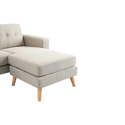 Vente-Unique Canapé d'angle réversible en tissu beige BARTOLOME pas cher