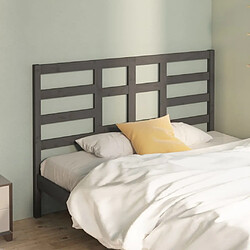 Maison Chic Tête de lit scandinave,Meuble de chambre Gris 126x4x104 cm Bois massif de pin -MN99057