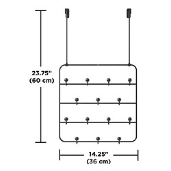Avis Umbra Patère 14 crochets fixation murale ou dessus de porte Estique noir.