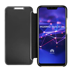 Avizar Housse Huawei Mate 20 lite étui folio miroir ultra-fine clapet translucide Noir pas cher