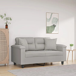 Maison Chic Canapé 2 places avec oreillers,Sofa de Salon,Canapé droit gris clair 120 cm -GKD654071