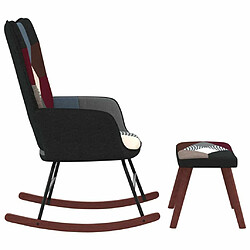 Avis Maison Chic Chaise à bascule avec tabouret | Fauteuil Relax Patchwork Tissu -GKD74315