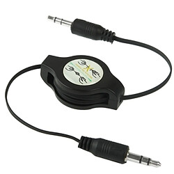 Wewoo Câble noir pour iPhone / iPod / lecteur MP3 / téléphones mobiles / autres appareils avec une prise casque standard Jack 3,5 mm, longueur: 11cm peut être étendu à 80cm, Jack 3,5 mm Jack AUX rétractable