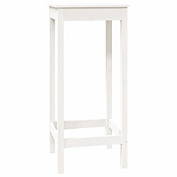 vidaXL Table de bar blanc 50x50x110 cm bois massif de pin