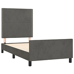 Acheter Maison Chic Cadre/structure de lit avec tête de lit pour adulte - Lit Moderne Chambre Gris foncé 80x200 cm Velours -MN84503