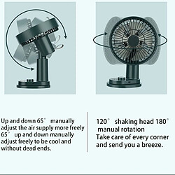 Universal Ventilateur oscillant de 4 000 mAh de 6 pouces clipsé sur le bureau USB rechargeable télécommande silencieuse Ventilateur personnel