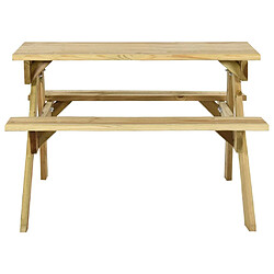 vidaXL Table de pique-nique et bancs 110x123x73cm Bois de pin imprégné