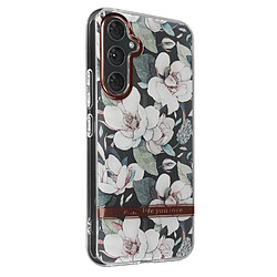 Avizar Coque pour Galaxy A54 5G Imprimé Fleurs Silicone avec Cordon Élégant Rose