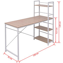 Acheter vidaXL Bureau avec bibliothèque à 4 niveaux chêne