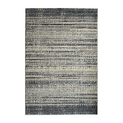 Thedecofactory RECYCLE LINES - Tapis recyclé motif lignes beige noir 160X230