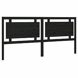 Maison Chic Tête de lit scandinave pour lit adulte,Meuble de chambre Noir 205,5x4x100 cm Bois massif de pin -MN72418