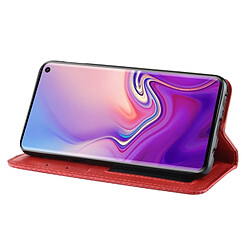 Wewoo Housse Coque Étui en cuir à boucle magnétique avec texture rétro à pour Galaxy S10 Lite, support et emplacements pour cartes porte-monnaie (rouge) pas cher