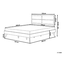 Avis Beliani Lit double en bois marron et gris 160 x 200 cm POISSY