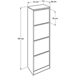 Avis Hanah Home Meuble à chaussures en mélaminé blanc Cabinet.