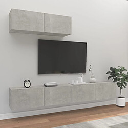 vidaXL Ensemble de meubles TV 3 pcs Gris béton Bois d'ingénierie