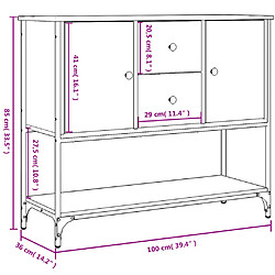 vidaXL Buffet sonoma gris 100x36x85 cm bois d'ingénierie pas cher