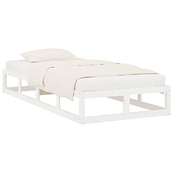 Avis Maison Chic Lit adulte - Lit simple Cadre de lit,Structure du lit Contemporain Blanc 90x200 cm Bois massif -MN14669