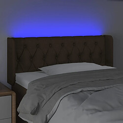 Avis vidaXL Tête de lit à LED Marron foncé 93x16x78/88 cm Tissu