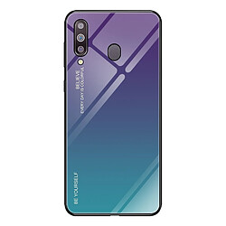 Wewoo Coque Pour Galaxy M30 Gradient Color Glass Case Violet