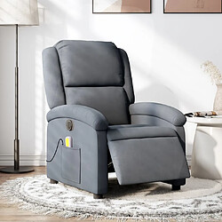 Maison Chic Fauteuil Relax pour salon, Fauteuil inclinable de massage électrique gris foncé velours -GKD62316