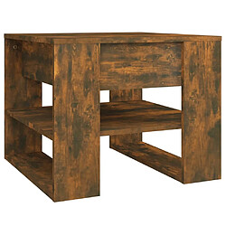 vidaXL Table basse chêne fumé 55,5x55x45 cm bois d'ingénierie