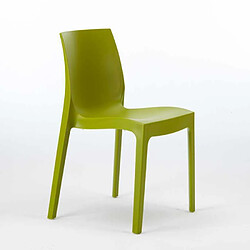 Acheter Table Carrée Noire 90x90cm Avec 4 Chaises Colorées Grand Soleil Set Extérieur Bar Café Rome Passion, Couleur: Anis vert