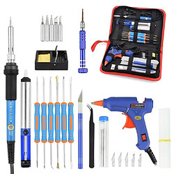 Pistolets à Colle Thermique Kit De Fer à Souder électrique DIY 12Pcs Bleu