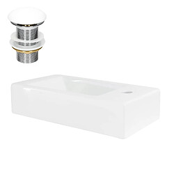 ML-Design Vasque à poser en céramique lavabo avec garniture de vidage blanc 460x260 mm