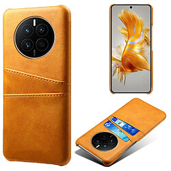 Coque en TPU + PU anti-rayures avec deux porte-cartes pour votre Huawei Mate 50 4G - orange