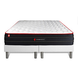 Somness Ensemble double sommier + matelas BOOST ressorts ensachés et mémoire de forme 160x200