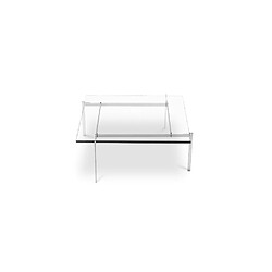 Avis ICONIK INTERIOR Table basse carrée - Verre - 12mm - Billo Acier