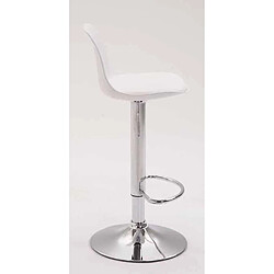 Avis Decoshop26 Lot de 2 tabourets de bar moderne et confortable assise en PVC blanc coque en plastique et pieds en métal chromé 10_0004230