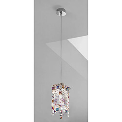 Luminaire Center Suspension en cristal PRISMA chrome 1 ampoule