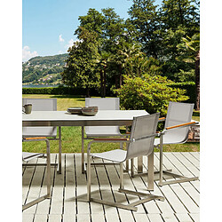 Beliani Chaise de jardin COSOLETO Acier inox Beige