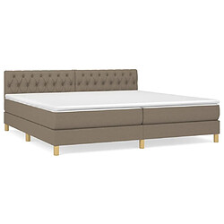 Maison Chic Lit Adulte - Lit simple Lit à sommier tapissier avec matelas moelleux - Meuble de Chambre - Taupe 200x200 cm Tissu -MN26702