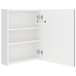 Acheter vidaXL Armoire de salle de bain à miroir LED blanc brillant 50x14x60cm